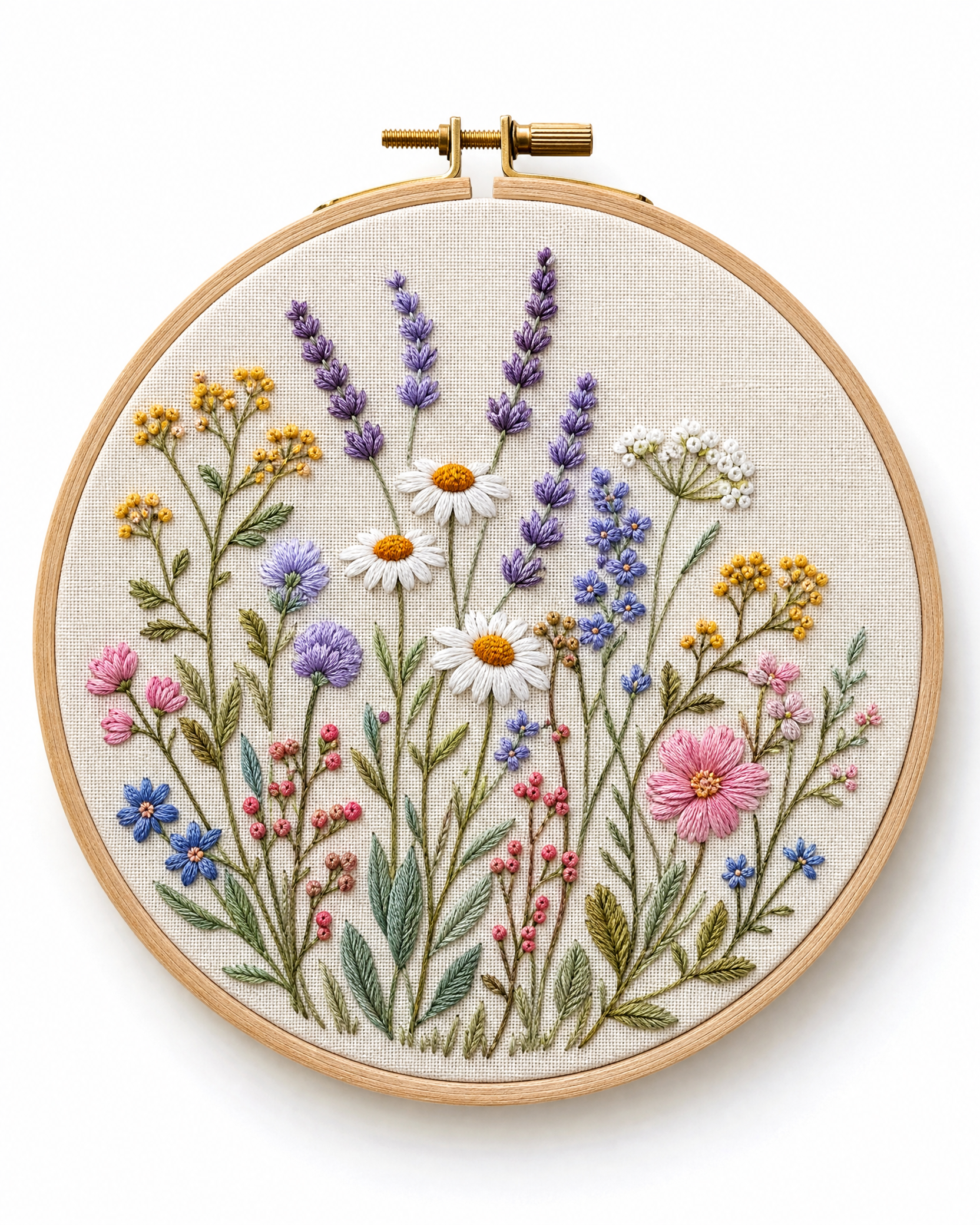 刺绣花卉相框作品展示